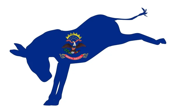 North Dakota Democrat Donkey Flag — Stock Vector