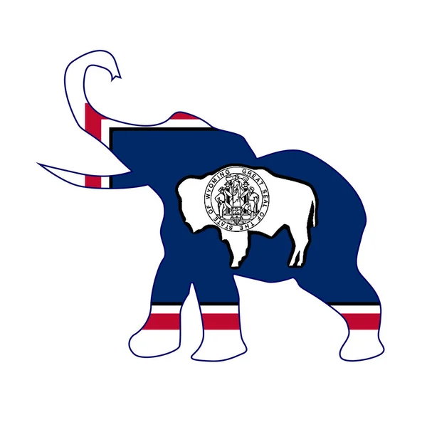 Bandera de elefante republicano de Wyoming — Archivo Imágenes Vectoriales