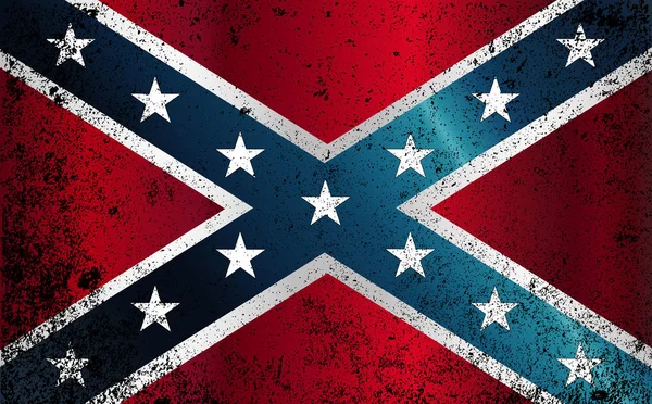 Confederate Civil War Flag Grunge — Stock Vector