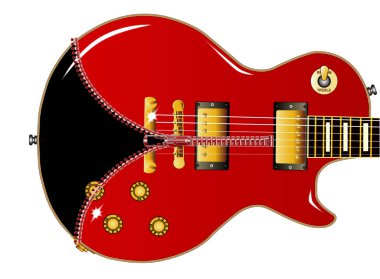 Kırmızı fermuar gitar