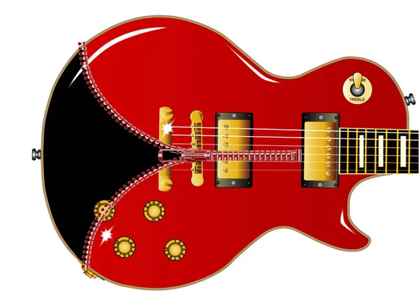 Guitarra Zipper vermelho — Vetor de Stock