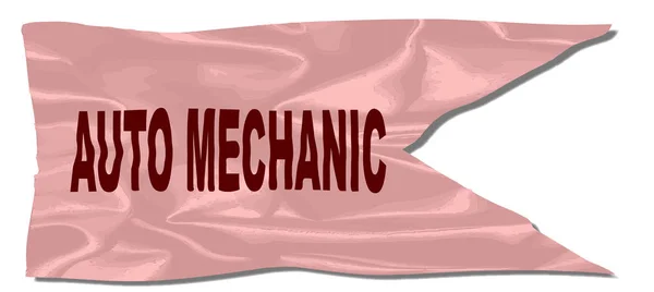 Auto Mechanic Silk Flag — Stock Vector