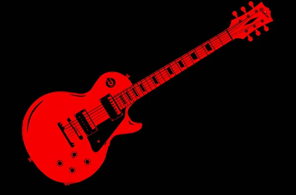 Червоний гітару на чорному — стоковий вектор