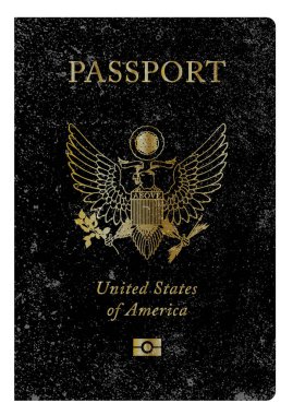 Worn United States of America Passport clipart