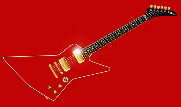 Piros elektromos gitár — Stock Vector