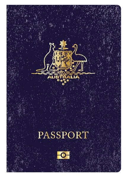 Australian Worn Passaporte —  Vetores de Stock