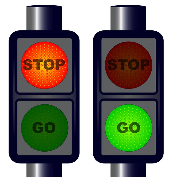 Sluta gå trafikljus — Stock vektor