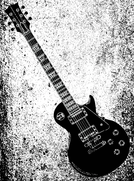 Black Blues chitarra Grunge — Vettoriale Stock
