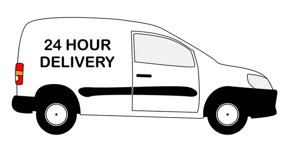 Small 24 Hour Delivery Van — Stock Vector
