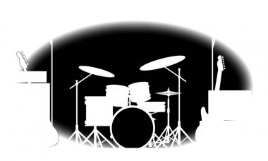 Siyah ve beyaz Rock grubu Poster