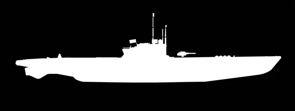 U Boot in weißer Silhouette — Stockvektor