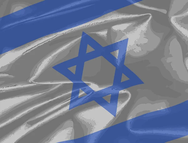 Israël zijde vlag Closeup — Stockvector