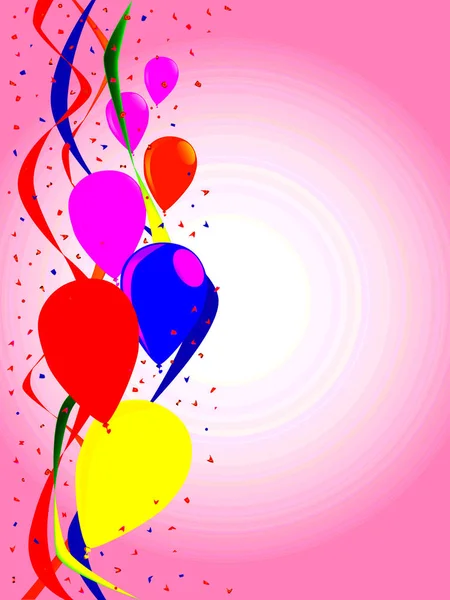Luftballons und Konfetti Hintergrund — Stockfoto