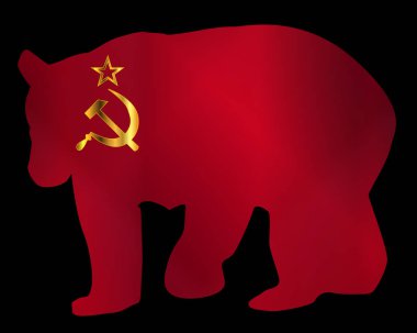 Büyük Rus ayısına siluet bayrağı