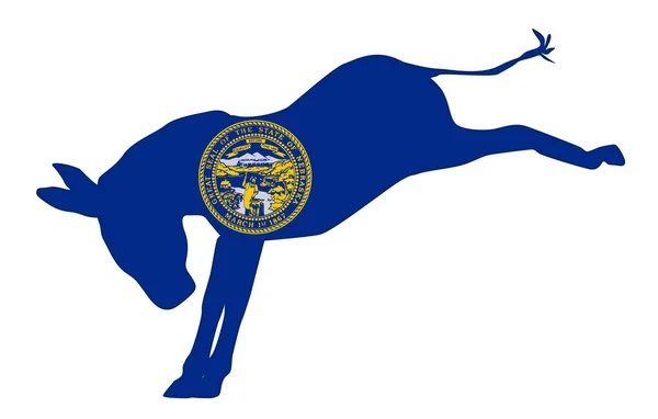 Vlag van Nebraska democraat Donkey — Stockvector