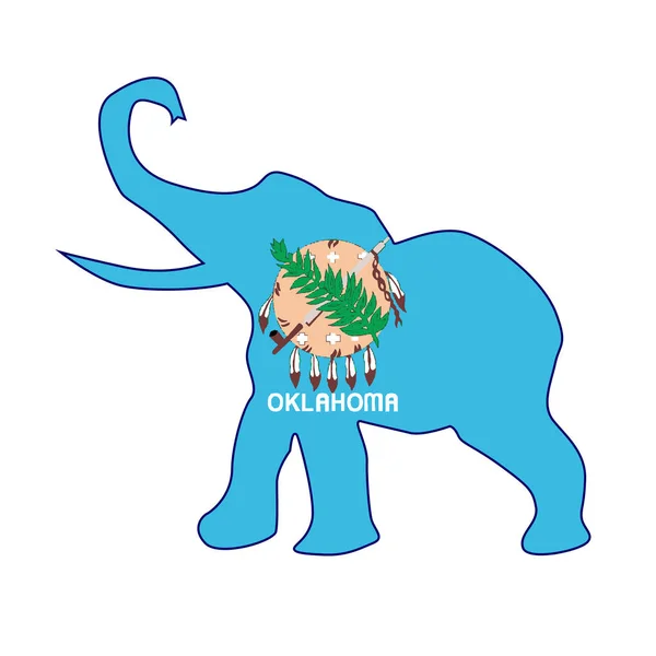 Drapeau de l'éléphant républicain de l'Oklahoma — Image vectorielle