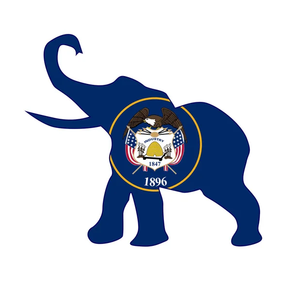 Bandiera dell'elefante repubblicano dello Utah — Vettoriale Stock