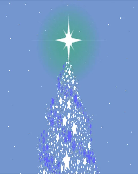 Árbol de Navidad azul — Vector de stock