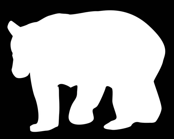 Sziluettjét nagy barna medve — Stock Vector