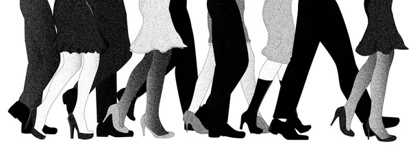 Άνδρες και γυναίκες περπατούν — Φωτογραφία Αρχείου
