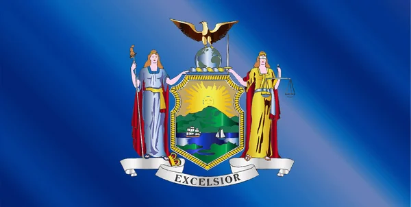 Нью-Йоркського державного прапора глянець — стоковий вектор