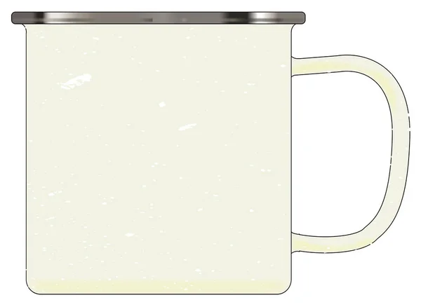 Tasse en émail blanc — Image vectorielle