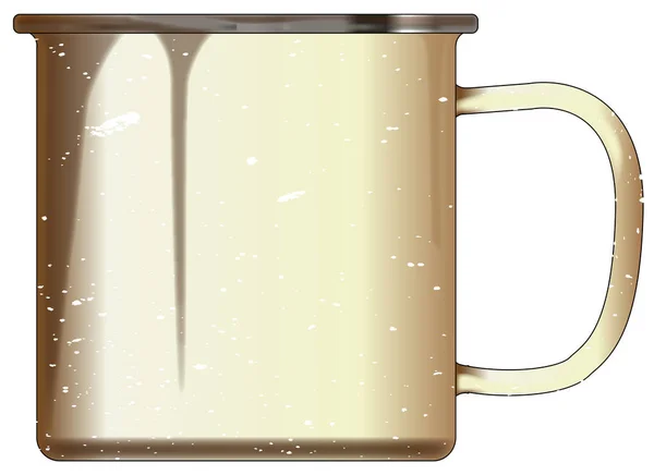 ホワイト エナメル マグカップ — ストックベクタ