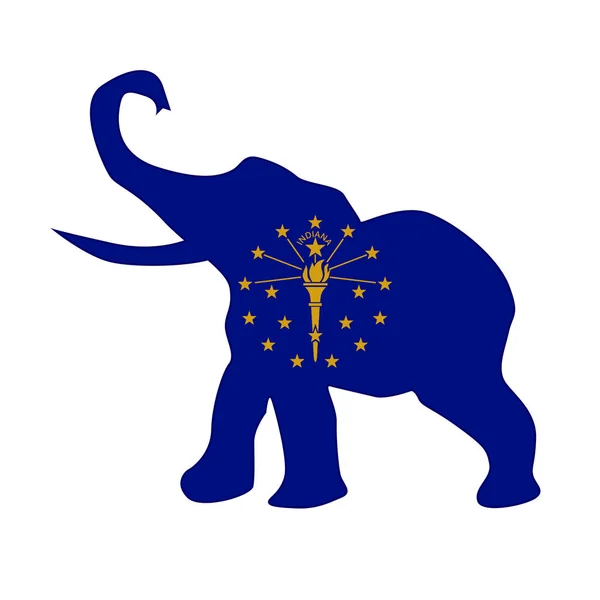 Indiana Republican Elephant Flag — Stock Vector