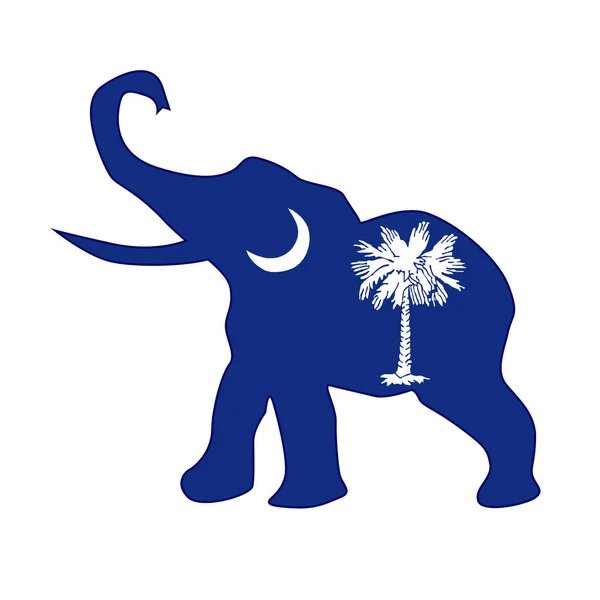 Vlag van South Carolina Republikeinse olifant — Stockvector