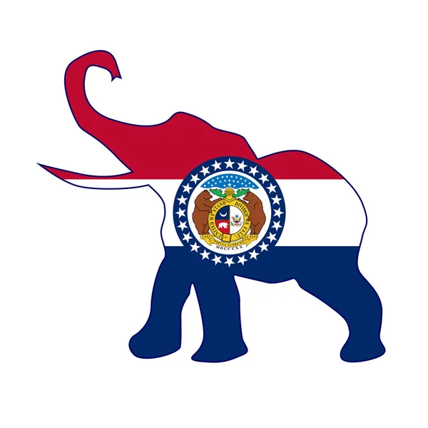 Bandeira do elefante republicano do Missouri —  Vetores de Stock