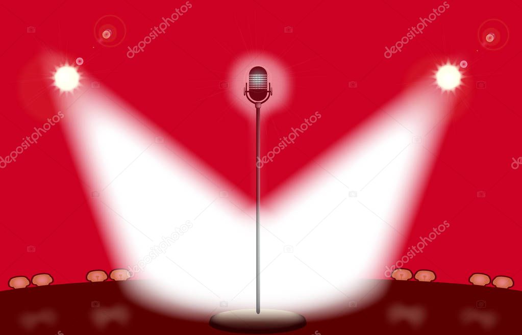 Open Mic Night Red Background