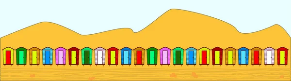 Beach Huts And Sand — Stock Vector