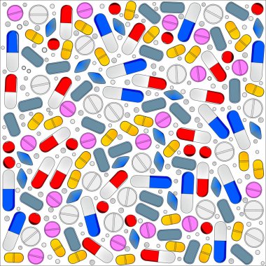 Beyaz arka planda izole edilmiş haplar