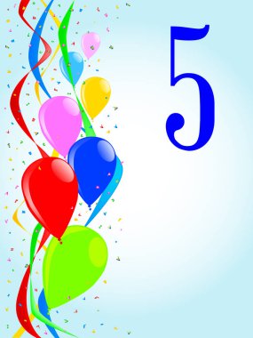 5 balonlar ve konfeti parti