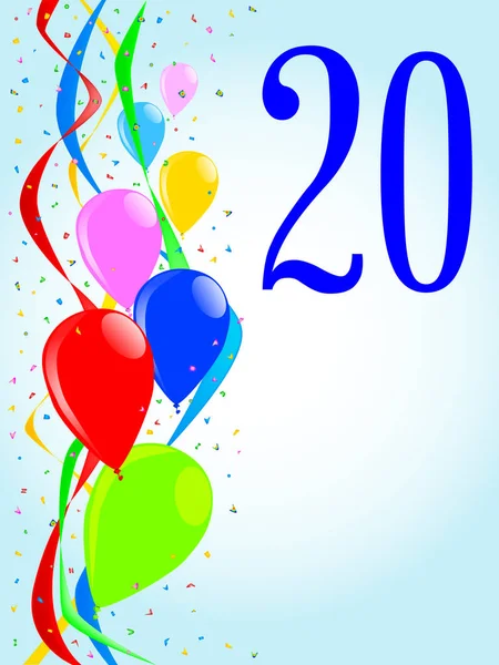 20 balónků a konfety Party — Stockový vektor