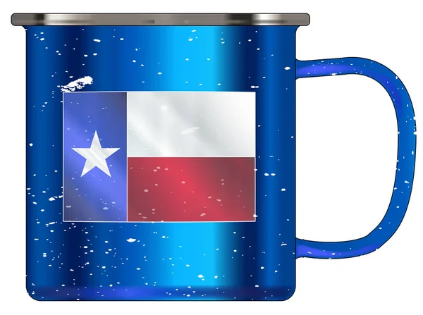Texan blaszany kubek — Wektor stockowy