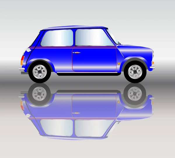 Mini carro azul — Vetor de Stock