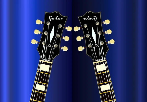 Reflecties van de blauwe gitaar — Stockvector