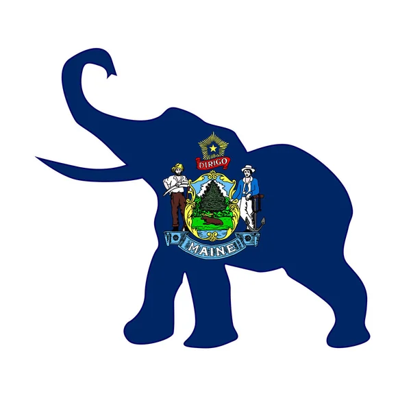 Maine Cumhuriyet fil bayrak — Stok Vektör