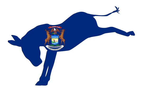 Michigan democraat Donkey vlag — Stockvector