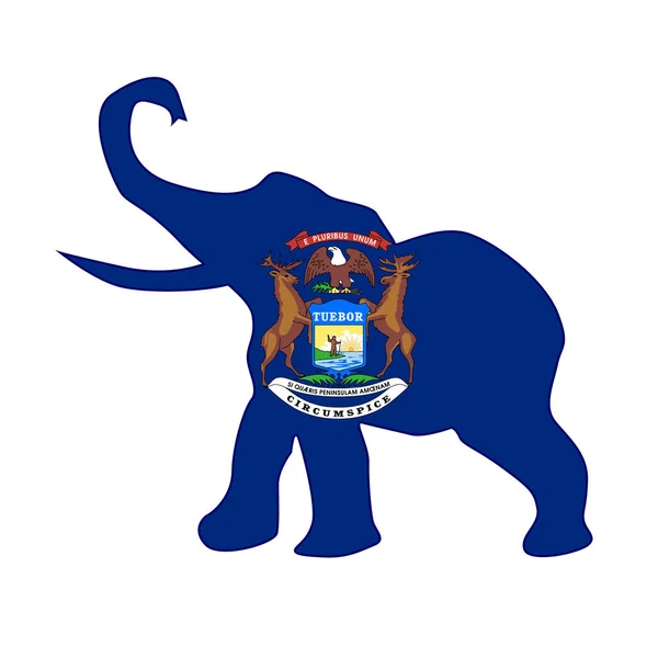 Vlag van Michigan Republikeinse olifant — Stockvector