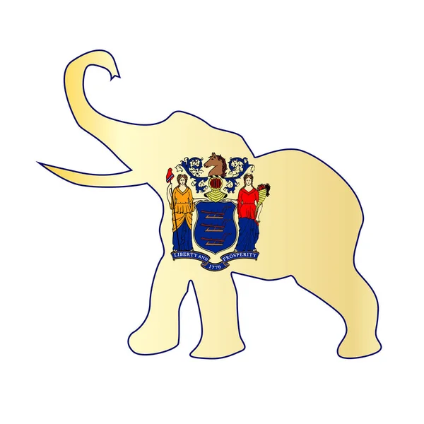 Прапор Нью-Джерсі республіканського слон — стоковий вектор