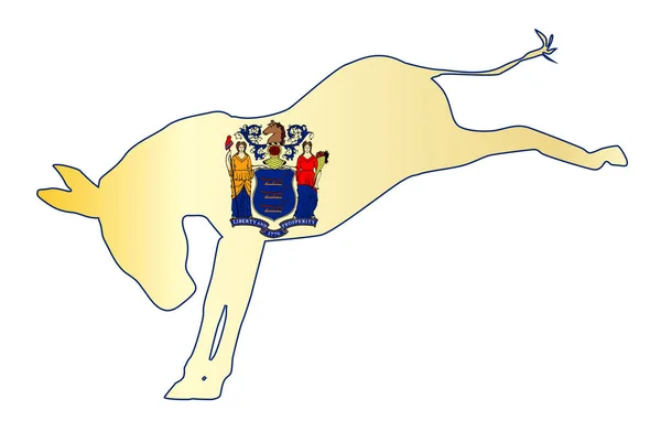 Bandeira do burro democrata de Nova Jersey — Vetor de Stock