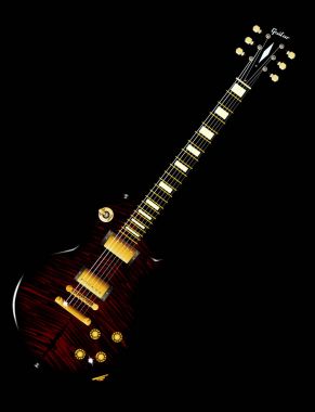 Kırmızı gitar soyut