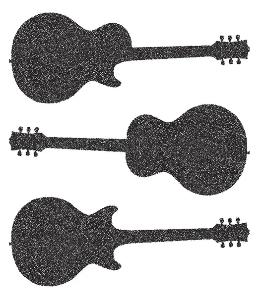 Tři kytara siluety — Stockový vektor