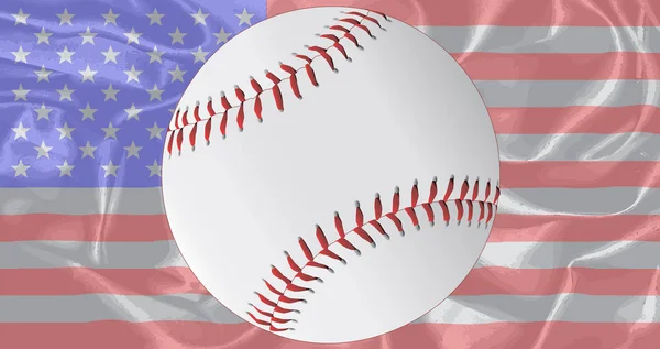 Zijde Stars and Stripes honkbal — Stockvector