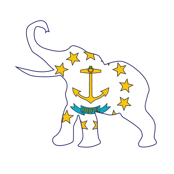 Bandiera Elefante Repubblicana Rhode Island — Vettoriale Stock