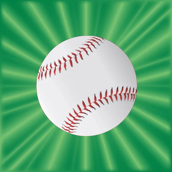 Béisbol sobre verde — Vector de stock