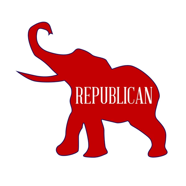 Éléphant républicain rouge — Image vectorielle