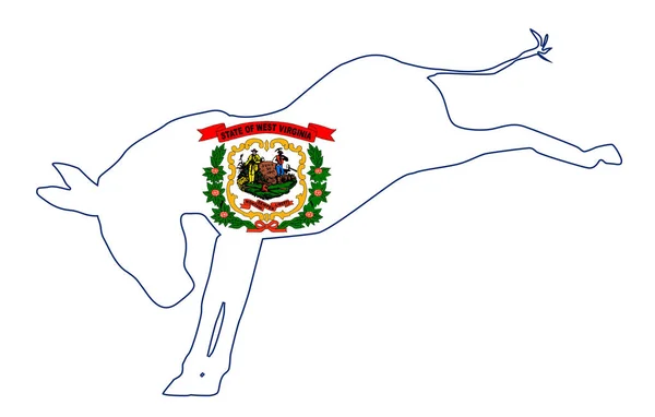 Флаг Демократической партии Западной Виргинии — стоковый вектор
